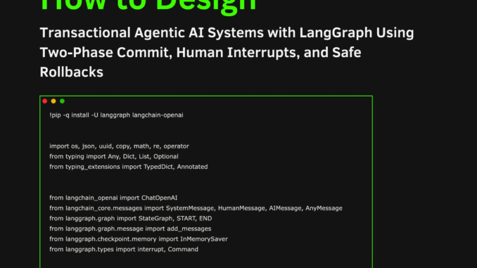 How to Design Transactional Agentic AI Systems with LangGraph Using Two-Phase Commit, Human Interrupts, and Safe Rollbacks