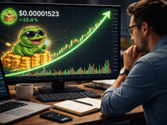 A trader analyzing a bullish PEPE chart