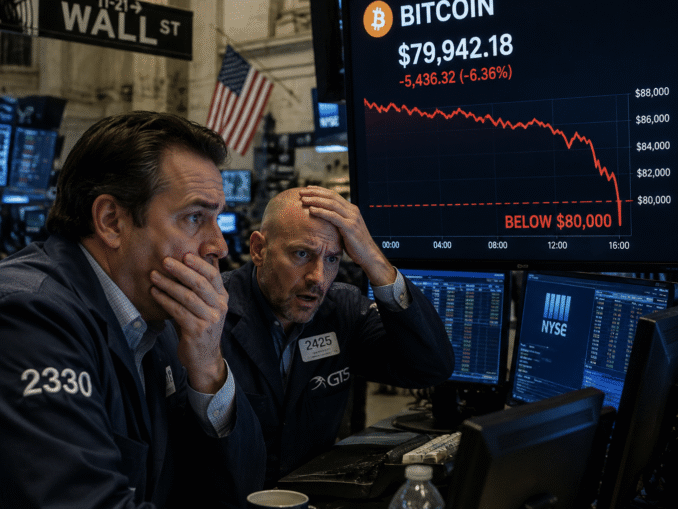 BTC dips below $80k.